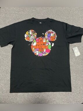 Disney Black Tee with Colorful Halloween Mickey Graphic
